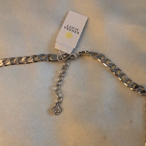 Kendra Scott Ronnie Silver Tone Rhodium Plated Link Necklace NWT - Picture 6 of 11